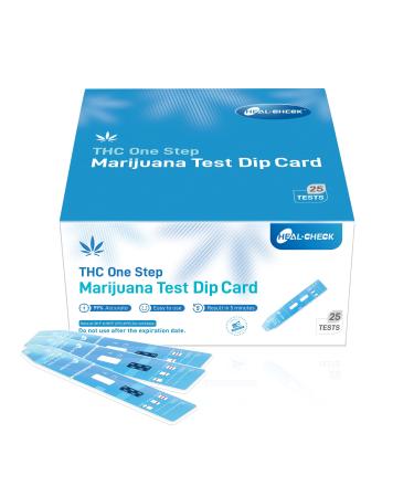 Drug Test Kit Marijuana, Individually Wrapped Single Panel THC Screen Urine Drug Test Kit with 50 ng/ml Cut Off Level, Marijuana Drug Test for Home Use, Accurate Results in 5 Minutes - 25 Strips