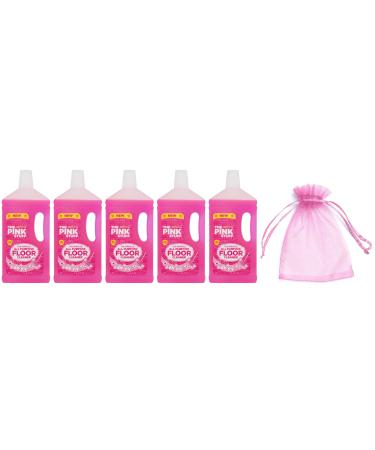 The Pink Stuff The Miracle All Purpose Floor Cleaner 5Pk x 1L + Our Gift for You: Organza Bag Size: 9 x 7 x 0.1cm
