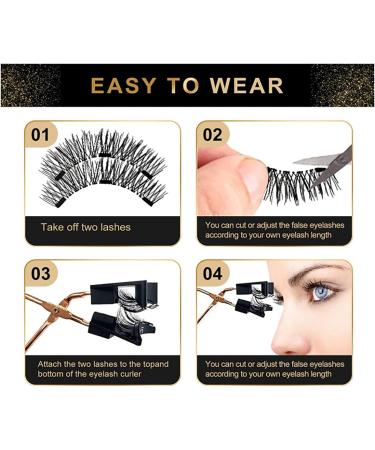 BeauFairy Magnetic Eyelashes Set 6 Pairs Soft Magnetic Natural Reusable 3D False Eyelashes with Eyelashes Clips Tweezers Brush No Glue Needed Easy to Wear DIY Eyelash Extension Kit Gift - Buy Online on GoSupps.com
