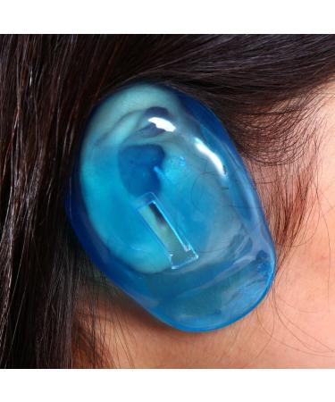 Hairdresser Ear Cover 2pcs Blue Ear Cover Shield Anti Staining Plastic Guard Protects Earmuffs From The Dye fits for Hairdressers and DIY Hair Colour