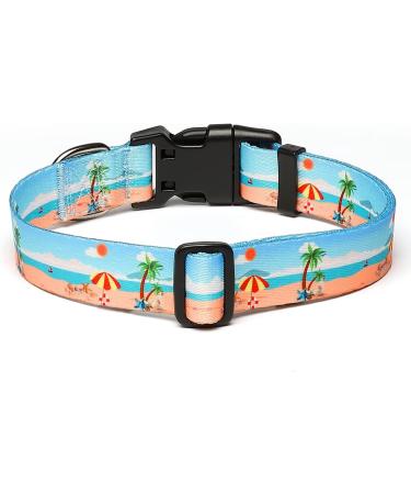 Suredoo Adjustable Dog Collar | Soft & Comfortable Nylon for Small & Medium Dogs | Perfect for Puppies | Neck Size 25-40 cm | Beach Design - Buy Online on GoSupps.com