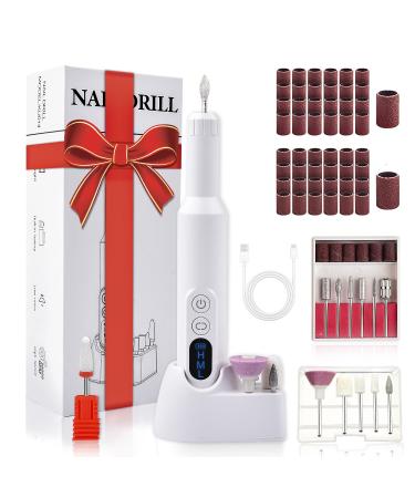 CIICII Mini Cordless Nail Drill 20000RPM Electric Nail Drill Kit with Dual Charge Ports (71Pcs Portable 3-Speed Forward & Reverse Rechargeable Nail File Set) for Acrylic Nails DIY Manicure Pedicure