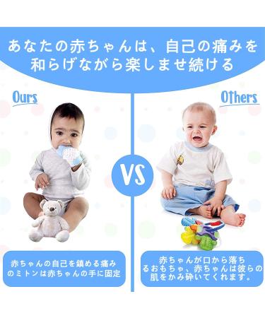 ANGELBB Teething Mitten 2-Pack - Stimulating Teeth Toys for Infants | Blue - Buy Online on GoSupps.com