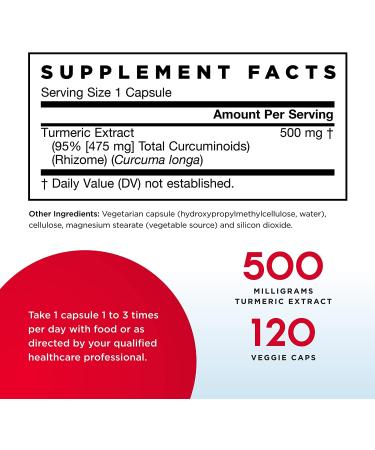 Jarrow Formulas Curcumin 95 500mg - 120 Veggie Caps | Turmeric Extract Antioxidant Support - Buy Online on GoSupps.com