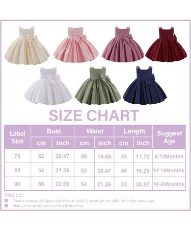 Baby Toddler Bridesmaid Flower Girl Dress | Sleeveless Bowknot Tutu | Wedding Pageant Prom Gown 6-12 Months - White - Buy Online on GoSupps.com