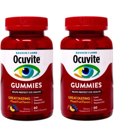 Ocuvite Eye Health Gummies Mixed Fruit Flavors 60 Count (Pack of 2) - Buy Online on GoSupps.com