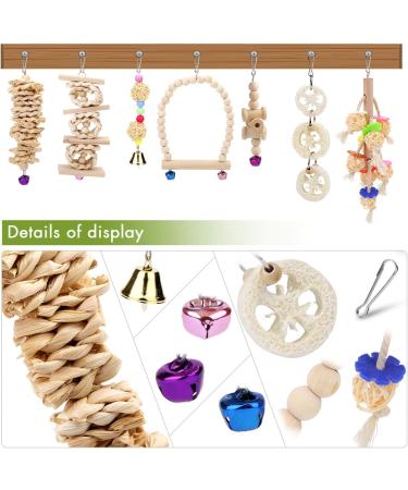 Vegena 8 Set Bird Toys - Colorful Wooden Ladders & Accessories for Budgies Parrots and Cockatoos - Ideal Bird Cage Playtime - Buy Online on GoSupps.com