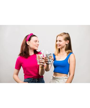 Bubble Tea Pearls Popping Boba Set | Strawberry & Mango with Passion Fruit Syrup Cups & Straws - Perfect for International Delivery - Buy Online on GoSupps.com