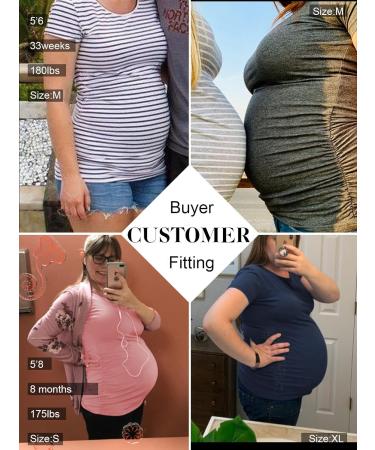 Love2Mi Maternity Shirt Short Sleeves 3PCS Set - Casual Maternity Tops in S Gray, Navy Blue, Wine Red - Buy Online on GoSupps.com