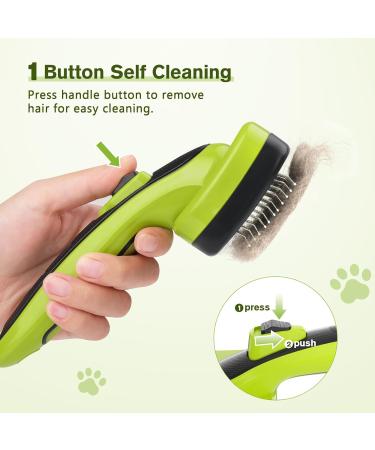 Pecute Dog & Cat Brush - Self-Cleaning Long Hair & Short Hair Pet Grooming Comb Massage Fur Care Tool for Dogs & Cats - Buy Online on GoSupps.com