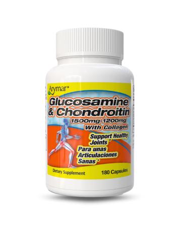 Arymar Glucosamine & Chondroitin with Collagen, Supports Joint Health (180 Capsules/Pack of 1)