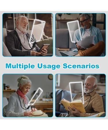 5X Rechargeable Hands-Free Magnifying Glass for Reading with 50 Ultra-Bright LEDs Light Full Page Magnifier for Neck Wear with 10X Foldable Handheld Magnifying Glass for Low Vision Person(Black) - Buy Online on GoSupps.com