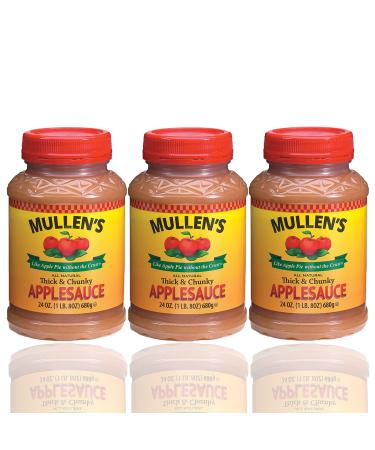 Mullen's Chunky Applesauce "Like Apple Pie Without the Crust" (24 Ounce (Pack of 3)) 1.5 Pound (Pack of 3)