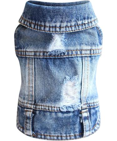Stylish Denim Jacket Vest for Small & Medium Dogs and Cats - Pet Fashion Summer Sweater - Buy Online on GoSupps.com