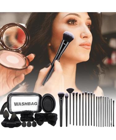 Face Makeup Tool Set Cosmetic Applicators Kit - Set With Organizer Bag With Hair Tie And Powder Puff Soft Brushes Multi-functional Set For Beginners - Buy Online on GoSupps.com