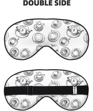 Sleep Mask Eye Cover for Men & Women - Reusable Blackout Masks for Better Sleep Travel & Camping - Unique Hand-Drawn Teapots & Cups Design - Buy Online on GoSupps.com