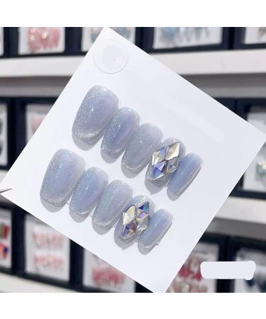 Handmade Long and Short Nail Patches for Artificial Nail Enhancement(Color:19517 Size:S)