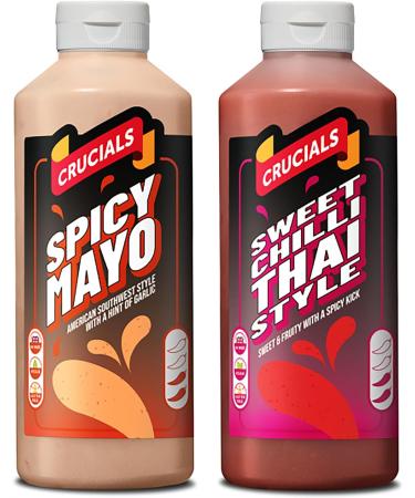 Table Sauce Bundle with Crucials Spicy Mayo 500ml with Sweet Chilli Thai Style 500ml (Pack of 2 Bundle) - Buy Online on GoSupps.com