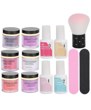 Nail Dipping Powder Set - 6-Color Professional Nail Kit for Home & Salon Use | Starter Nail Art Powder with Top & Base Coat Gel - Buy Online on GoSupps.com