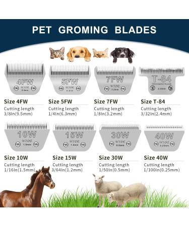 4FW Wide Pet Dog Grooming Detachable Blades Compatible with Andis Oster A5 Wahl KM10 Clippers Cut Length 3/8"(9.5mm) Fit for Larger Animals 4FW-9.5mm - Buy Online on GoSupps.com
