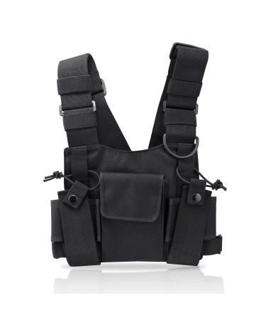 abcGoodefg Radio Chest Harness Chest Front Pack Pouch Holster Vest Rig for Two Way Radio Walkie Talkie(Rescue Essentials) Black