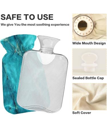 Green Marble Hot Water Bottle with Cover - 2L Pain Relief Heating Pad Bed & Feet Warmer for Women - Buy Online on GoSupps.com