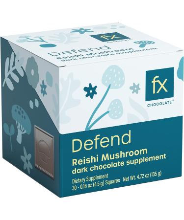 Fx Chocolate Defend - Sugar Free Adaptogen Mushroom Chocolate Supplement - Energy + Immune Support - Cacao, Reishi - Keto, Vegan, Non-GMO - 30 Pieces - Buy Online on GoSupps.com