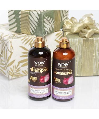 Wow Skin Science Red Onion & Black Seed Oil Shampoo + Conditioner Kit - Nourishing Hair Care - Buy Online on GoSupps.com