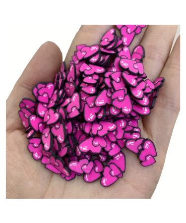 RT 100g 10mm Lovely Heart Polymer Clay Sprinkles for Slimes Filling Nails Art Phone Valentine's Day Decoration Y425 (Color : Heart)