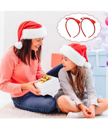 Pafuwei 2 Piece Red Hair Bow Headband - Handmade Soft Cloth Ribbon Headband for Girls and Women - Ideal for Birthday, Halloween, Parties - Daily Hair Accessory - Buy Online on GoSupps.com