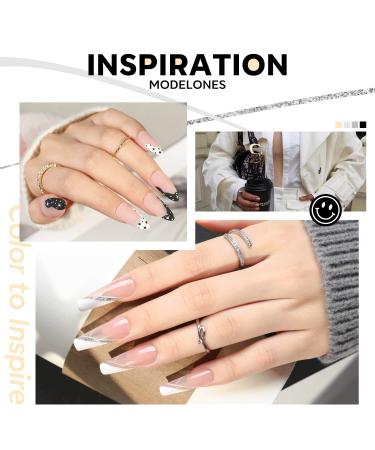 Modelones Gel Polish Nail Art Gel Liner Set - 4 Colors Classic White Black Silver Gold Glitter | French Tip Swirl Nails Design | Soak Off Thin Brush Gel Nail Art Supplies Kit | A-4 Colors Kit - Buy Online on GoSupps.com