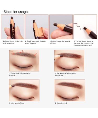 Sonew 4 Different Colors Eyebrow Pencils Sweatproof and Waterproof Eyebrow Pencil Can Draw Tiny Eyebrows and Fill in Areas - Buy Online on GoSupps.com