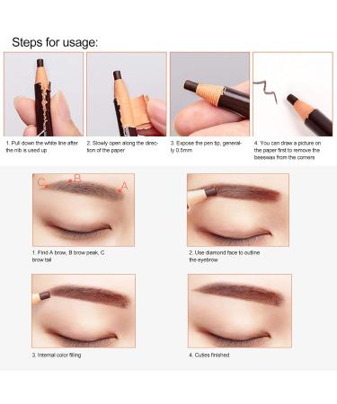 4-Part Durable Waterproof Eyebrow Pencil Set | Natural Eye Makeup Tools - International Shipping Available - Buy Online on GoSupps.com