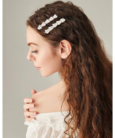 4 Pcs Gold Pearl Rhinestone Hair Clips - Elegant French Barrettes for Women - Buy Online on GoSupps.com