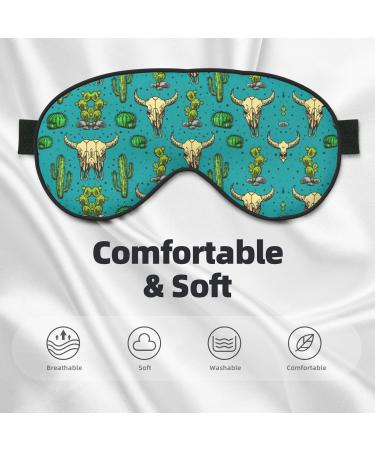 Cute Cactus & Bull Skull Eye Mask | Ultra-Soft Light-Blocking for Comfort & Restful Sleep - Shop Internationally - Buy Online on GoSupps.com
