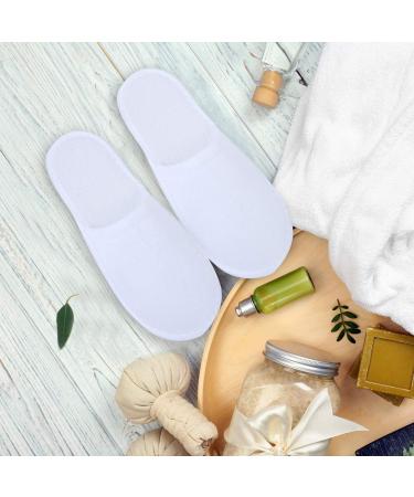 Aneco 12-Pair Disposable Spa Slippers for Hotel & Home Use - Fits US Men Size 10 and Women Size 11 - Fluffy Closed Toe Design - Buy Online on GoSupps.com