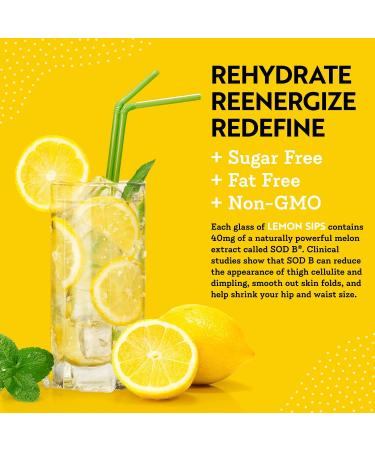 Dr. Kellyann Lemon Sips Citrus Drink Mix (21 Servings) Rehydrate Detox Revitalize Sugar Free Fat Free Non GMO Hydrates and Firms Skin (Lemon) - Buy Online on GoSupps.com
