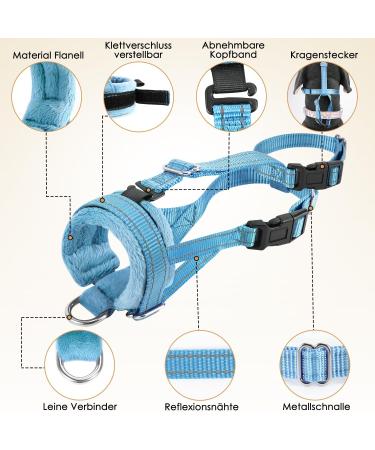Adjustable Reflective Nylon Muzzle for Small Dogs - Prevent Biting Barking & Chewing | Eyin Blue Muzzle (Size S) - Comfortable & Breathable Design - Buy Online on GoSupps.com