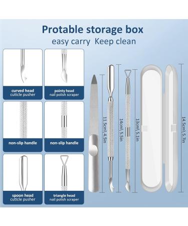 3PCS Cuticle Pusher & Gel Polish Remover Set | Professional Nail Files & Tools for Manicure & Pedicure | Durable Salon Quality Metal Acetone Scraper - Buy Online on GoSupps.com