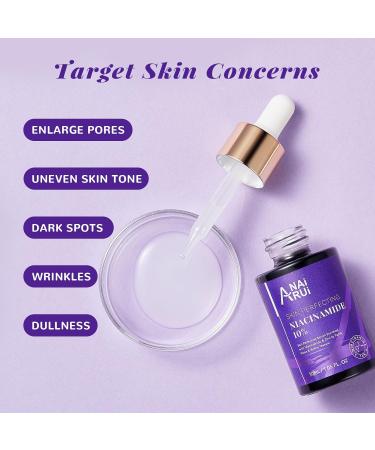 ANAiRUi 10% Niacinamide Facial Serum with Vitamin B3 Arbutin and Zinc - Reduce Dark Spots Blemish Pore Anti-Aging and Wrinkle - 30ml - Buy Online on GoSupps.com