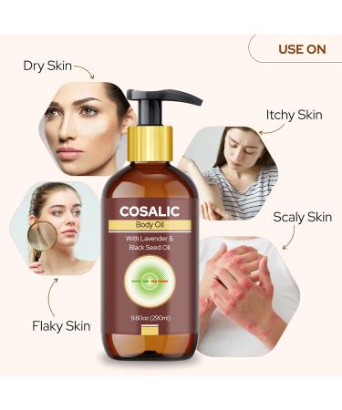 Cosalic Body Oil for dry skin Itchy Skin After Bath Pre Bath Moisturizing Body Oil with Goodness of 10 Natural Oil for Men & Women-290ML - Buy Online on GoSupps.com