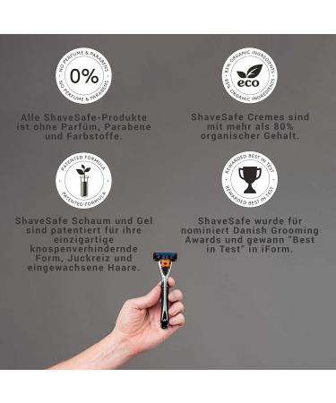 Shavesafe Razor | Premium Men's Shaver with 5-Fold Blades | Facial Body & Intimate Grooming - Buy Online on GoSupps.com