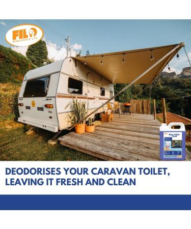 Filo Blue Toilet Fluid 4L Eco friendly Waste Holding Tank Cleaner for Caravan Motorhomes Campervans - Odour Control - Chemical Liquid for Camping/Portable Toilets. (2) - Buy Online on GoSupps.com