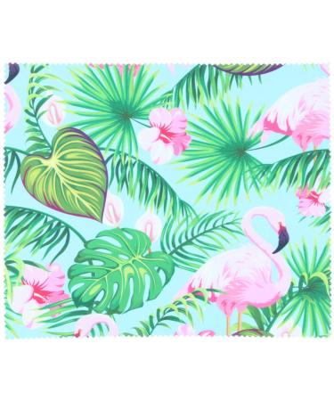 Microfibre cloth with motif - Flower Flamingo - glasses cleaning cloth - 15x18cm (V Flowers - Flamingo)