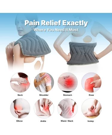 Moist Heat Therapy Microwave Heating Pad 16x10 - Neck & Shoulder Pain Relief - Dark Gray - Buy Online on GoSupps.com