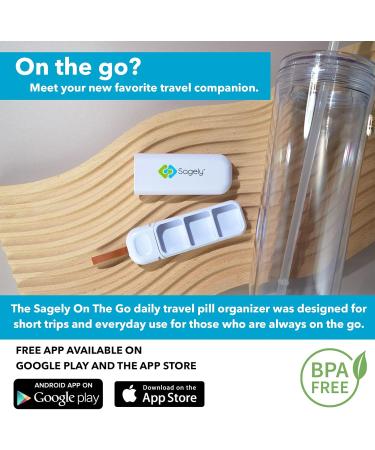 Buy Sagely On-The-Go Daily Travel Pill Organizer - Small 3 Day Pill Box - White | International Shipping Available - Buy Online on GoSupps.com