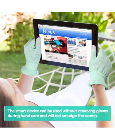 Moisturizing Cotton Gloves for Dry Hands - Overnight Eczema Gloves with Touchscreen Fingertips - Nighttime Lotion Gloves for Sleeping SPA Beauty - Green, M (1 Pair) - Buy Online on GoSupps.com