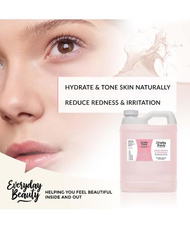 Alcohol-Free Rose Water & Glycerin Face Toner - 32oz Bulk Vegan Formula for Face & Hair - Calming & Soothing for All Skin Types - 32 fl oz - Buy Online on GoSupps.com