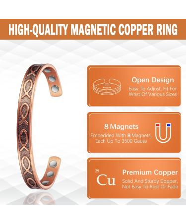 Magnetic Therapy Arthritis Bracelet for Men - Pure Copper Pain Relief for Arthritis & Carpal Tunnel - Buy Online on GoSupps.com
