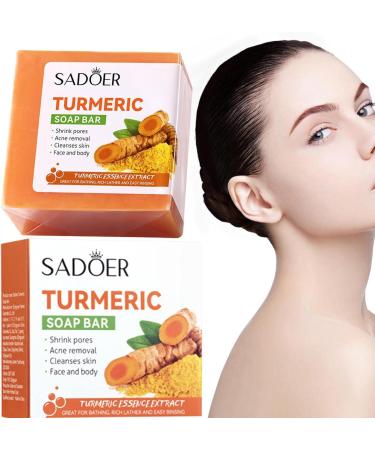 Natural Turmeric Soap Handmade Organic Turmeric Exfoliating Soap Bar Natural Turmeric Soap Bar for Face and Body Soap for Dark Spots - Buy Online on GoSupps.com